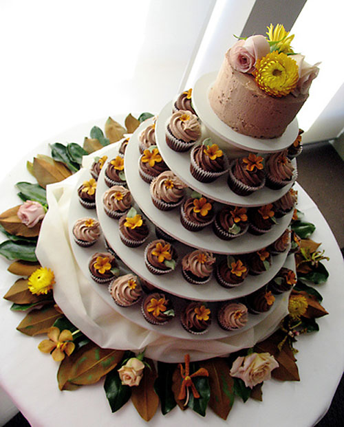 Wedding Cake with Cupcakes