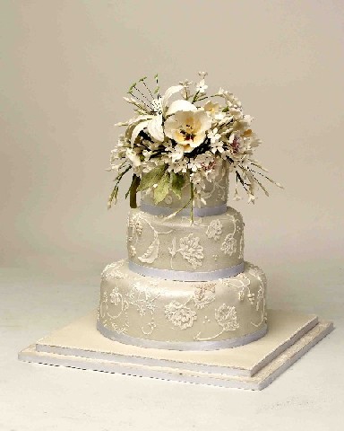 Wedding Cake with Flowers