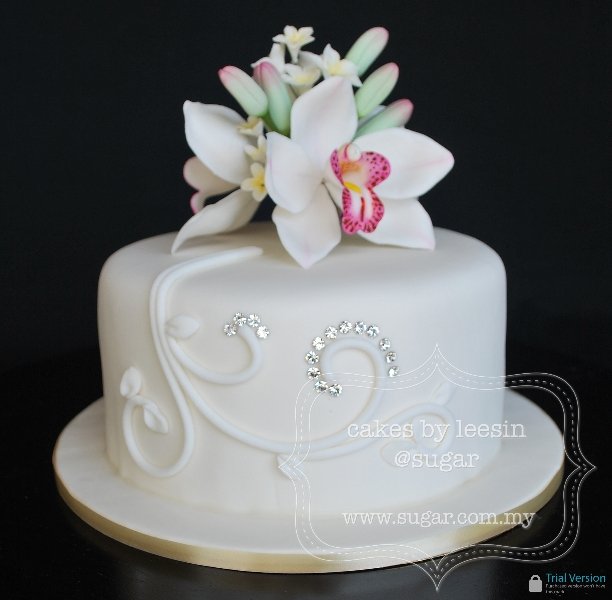 Wedding Cake with Orchids