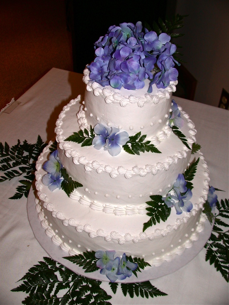 Wedding Cake with Silk Flowers