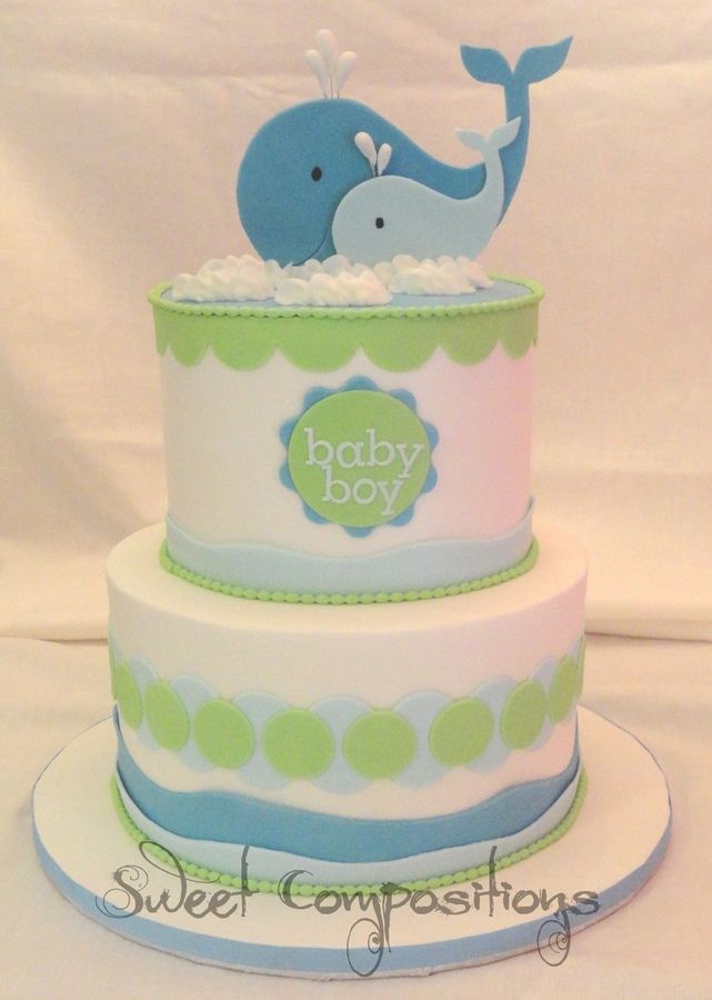 Whale Baby Shower Cake