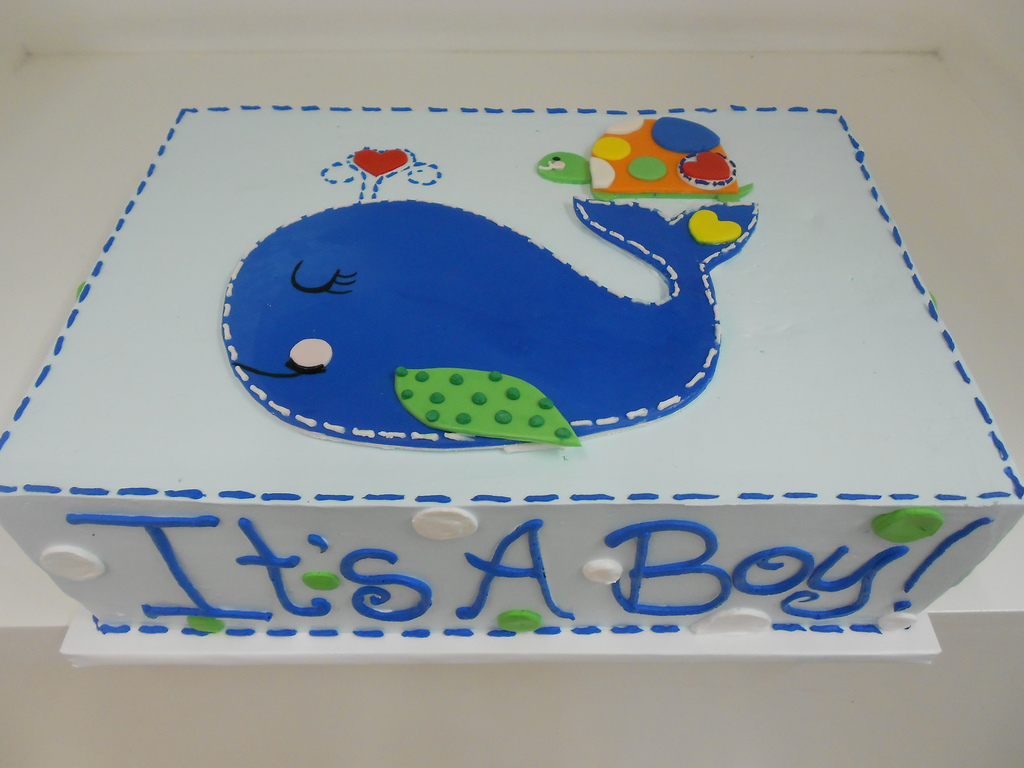 Whale Baby Shower Cake