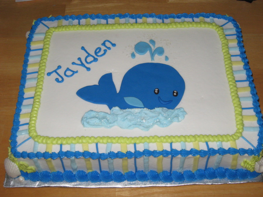 Whale Baby Shower Sheet Cake
