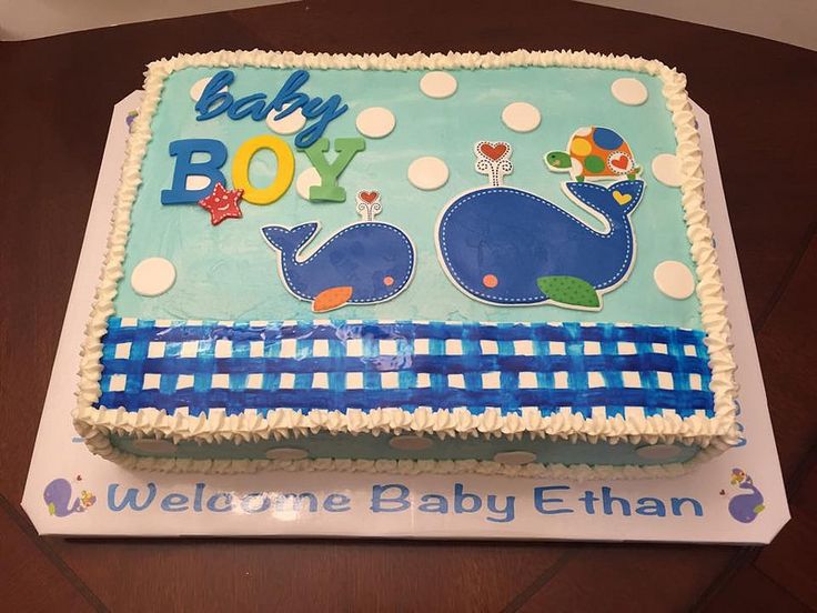 Whale Baby Shower Sheet Cake