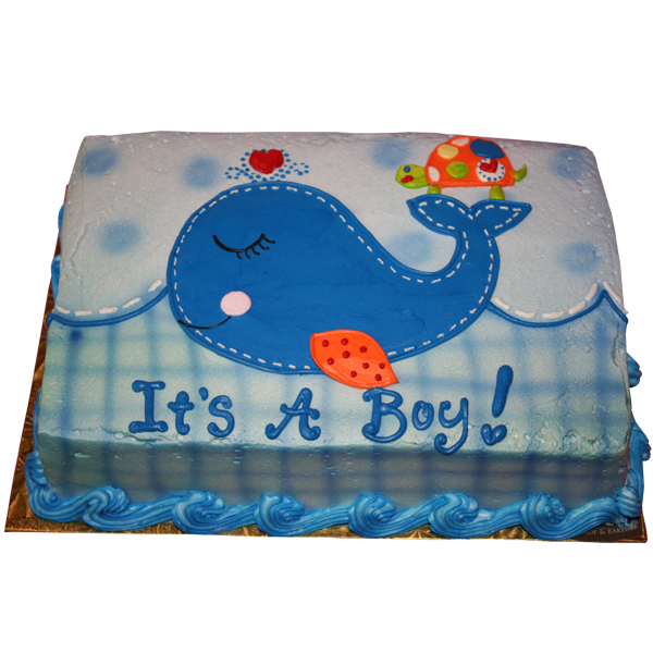 Whale Baby Shower Sheet Cake