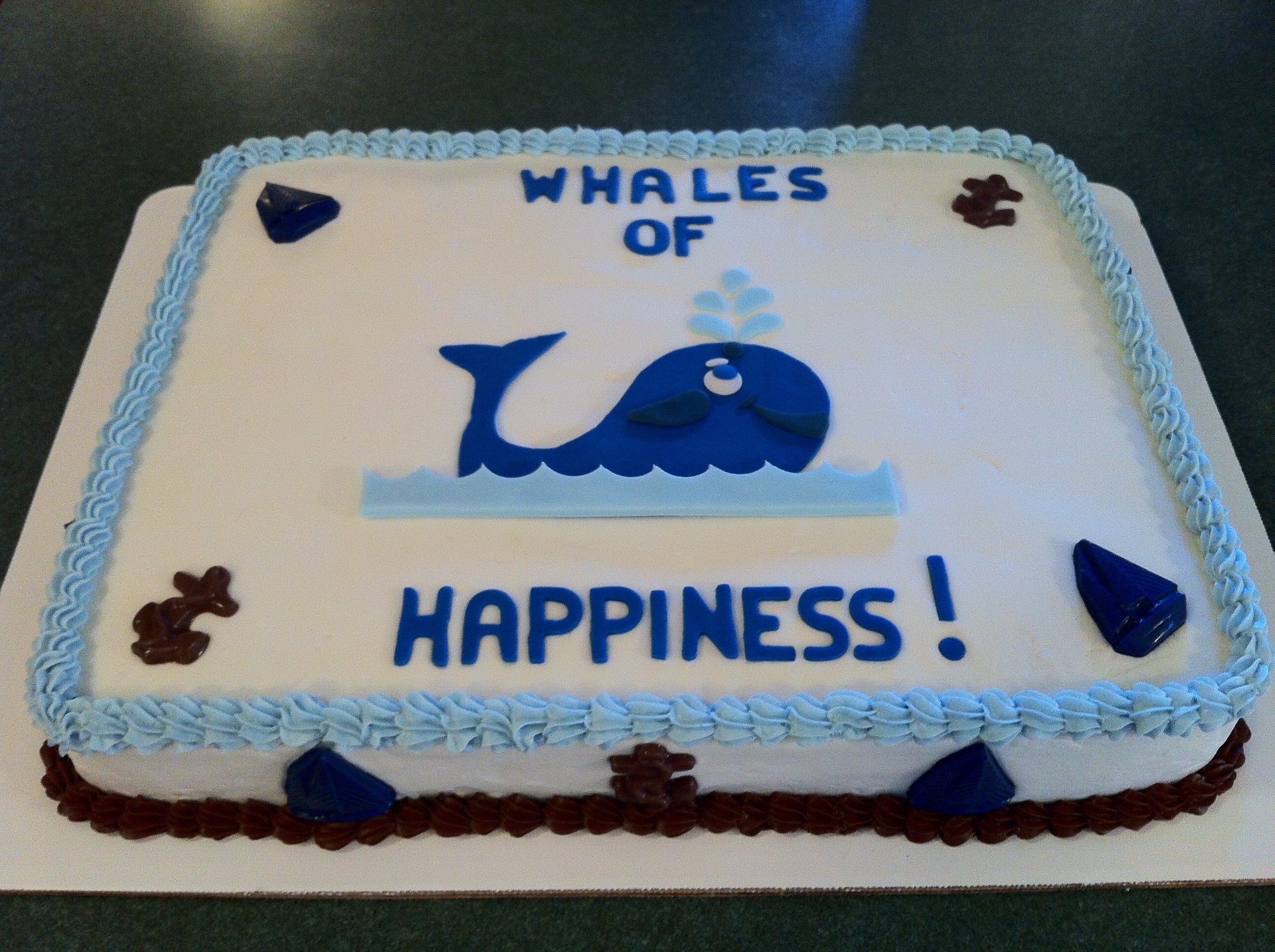 Whale Baby Shower Sheet Cake