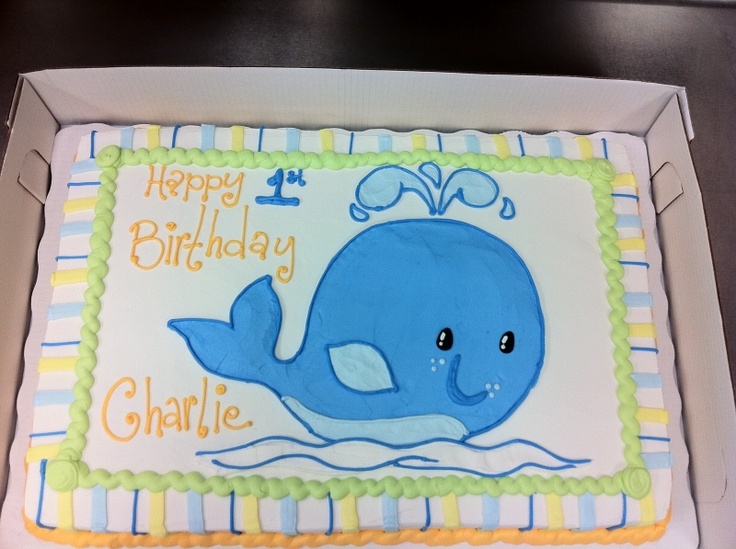 Whale First Birthday Cake
