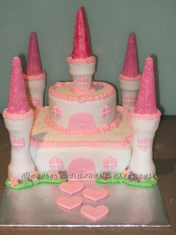 White and Pink Castle Cake White and Pink Castle Cake