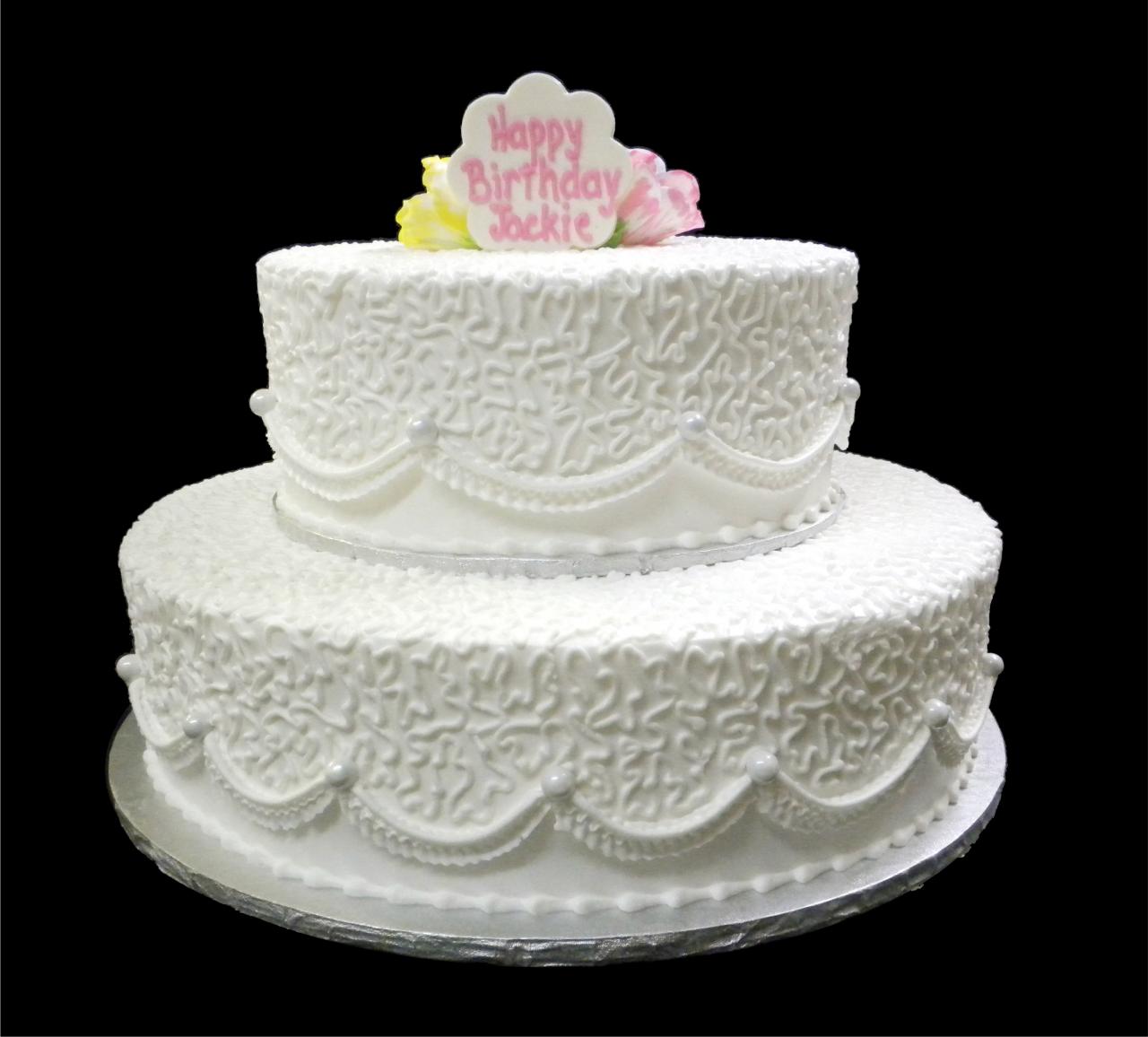 White Buttercream Birthday Cake