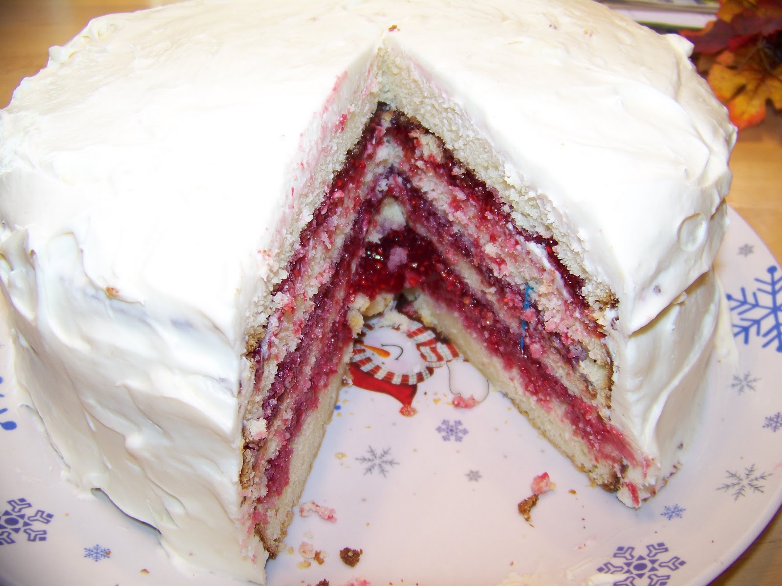 White Chocolate Cake with Raspberry Filling