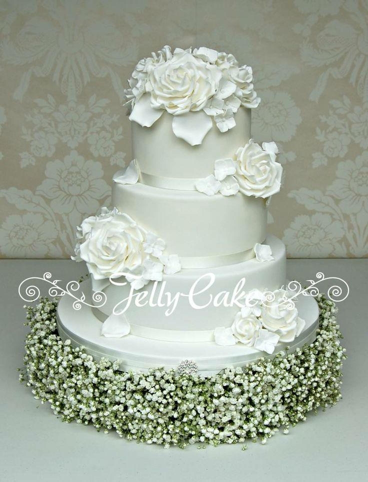 White Rose Wedding Cake