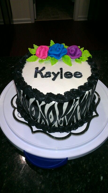 Zebra Buttercream Birthday Cake