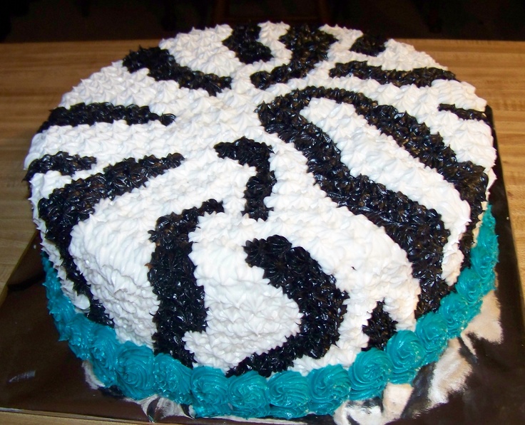 Zebra Cake with Buttercream Frosting