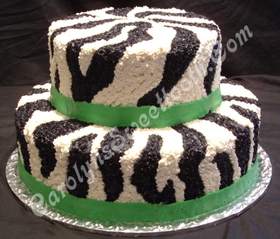 Zebra Print Buttercream Cake