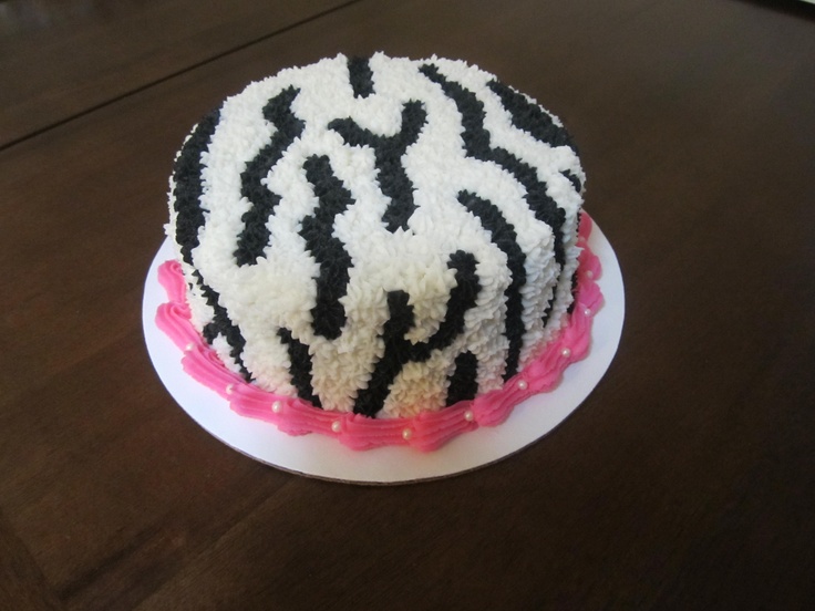 Zebra Print Buttercream Cake