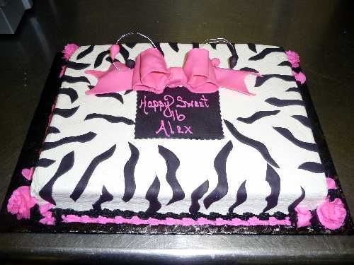 Zebra Print Sheet Cakes for Girls