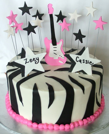 Zebra Rock Star Cake