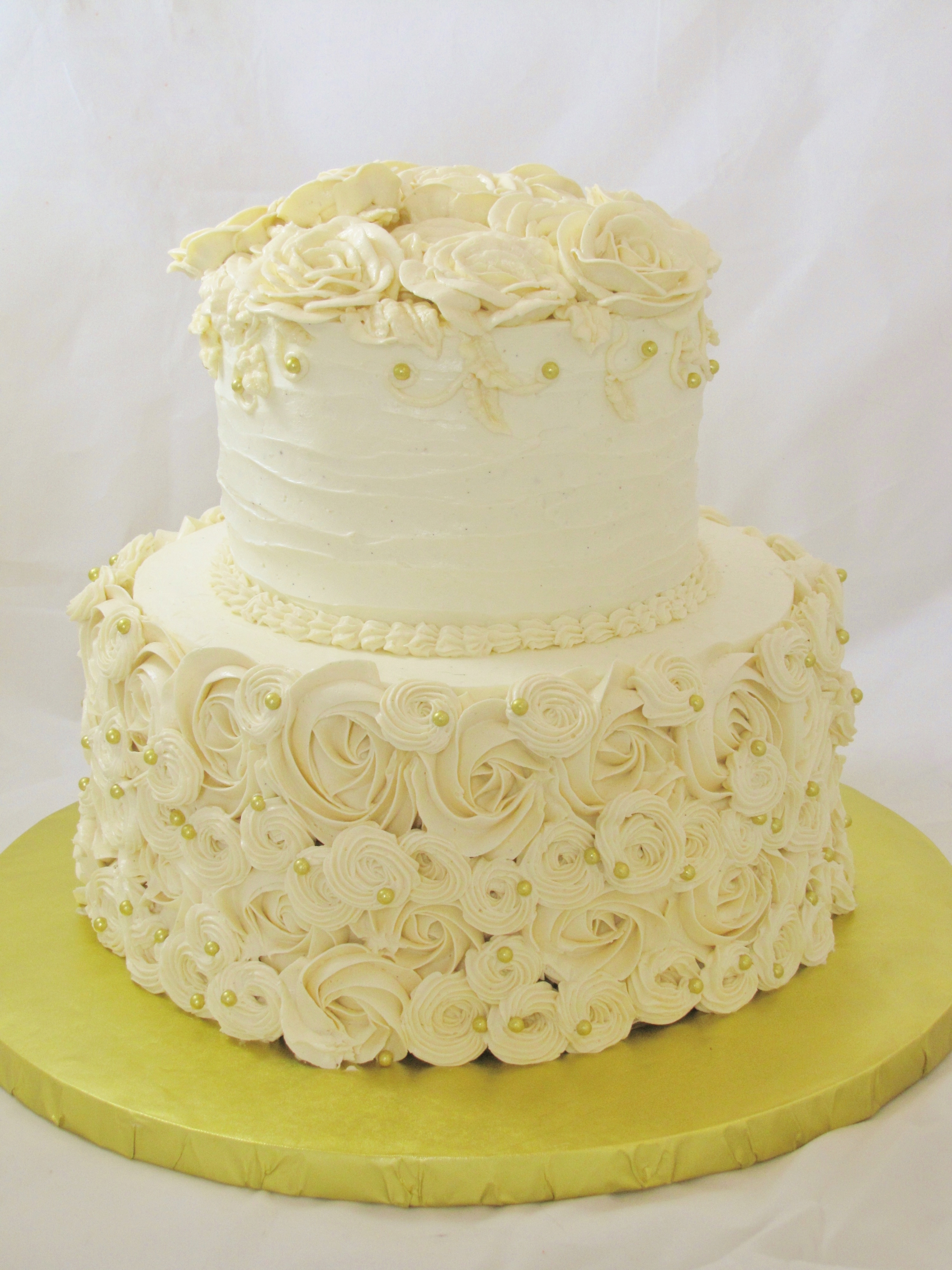 2 Tier Buttercream Wedding Cakes