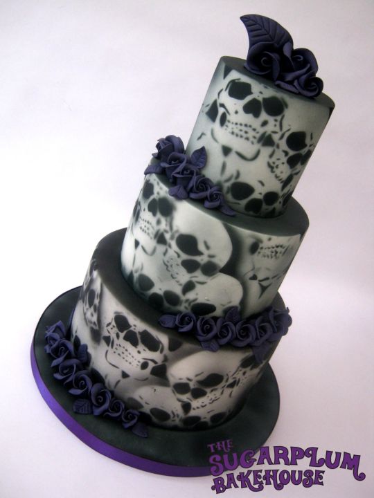 Air Brushed Skull Wedding Cake Air Brushed Skull Wedding Cake