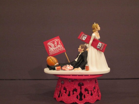 Alabama Crimson Tide Wedding Cake Topper