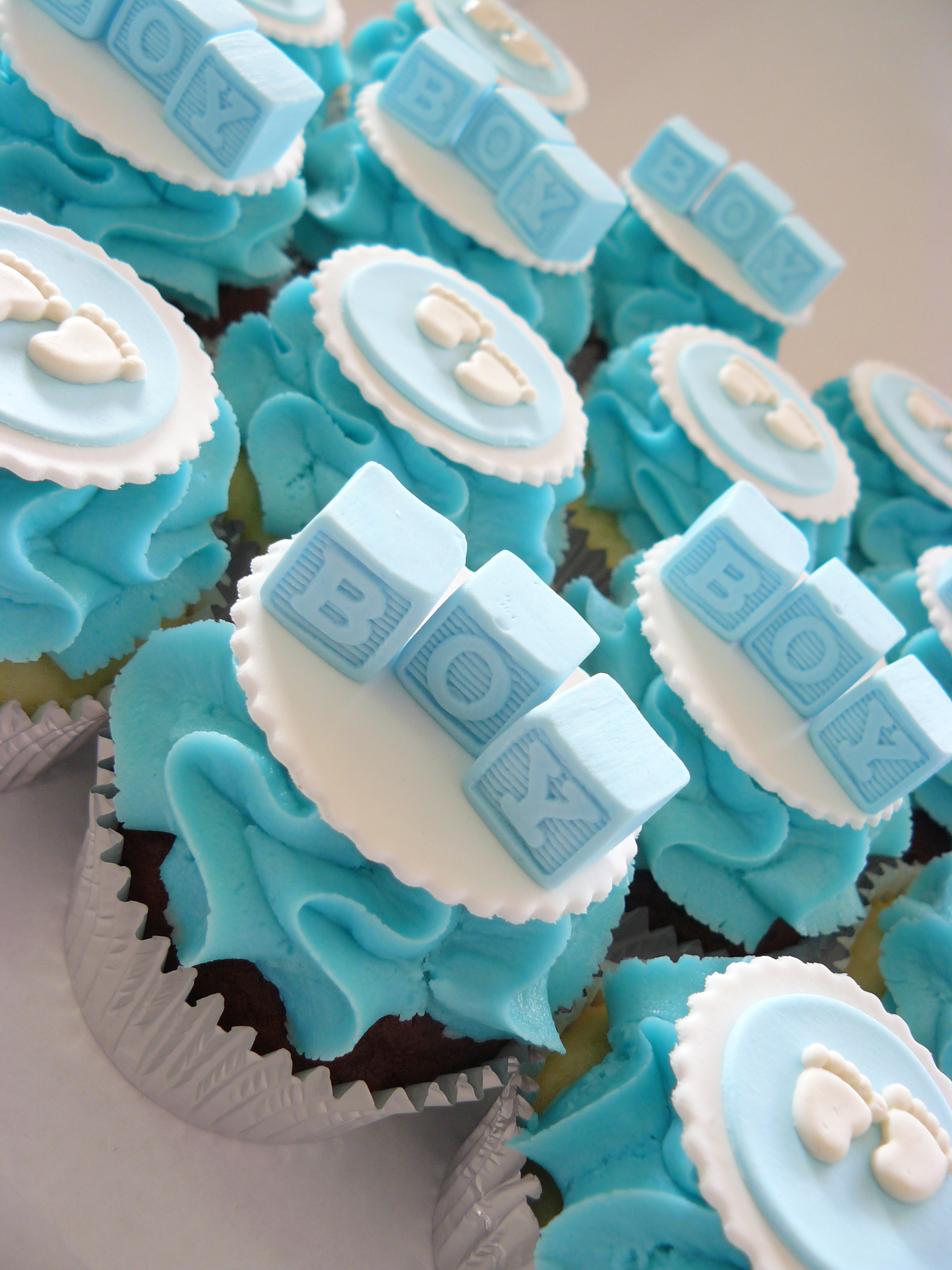 Baby Boy Shower Cake and Cupcakes