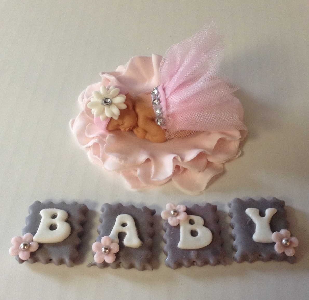 Baby Shower Fondant Cake Topper