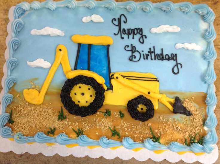 Backhoe Birthday Cake