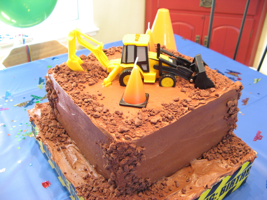 Backhoe Birthday Cake