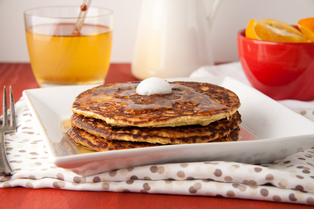 Banana Chocolate Chip Protein Pancakes