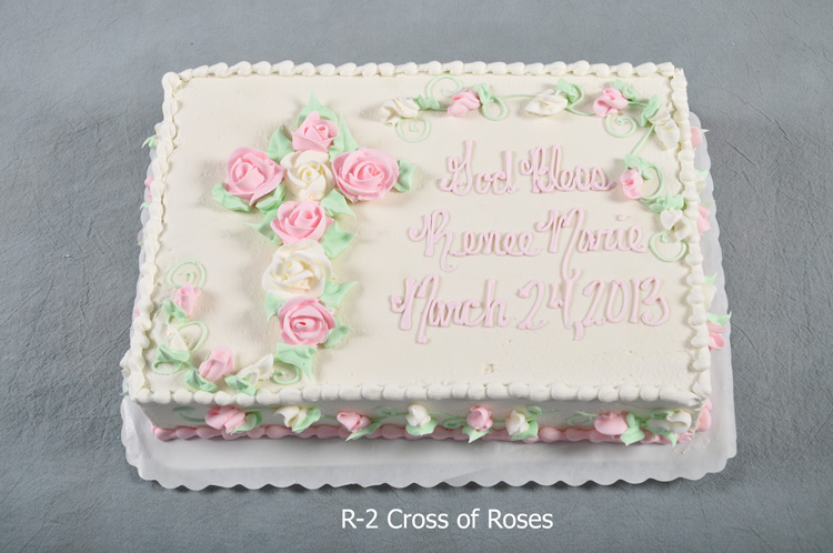 Baptism Sheet Cake with Cross