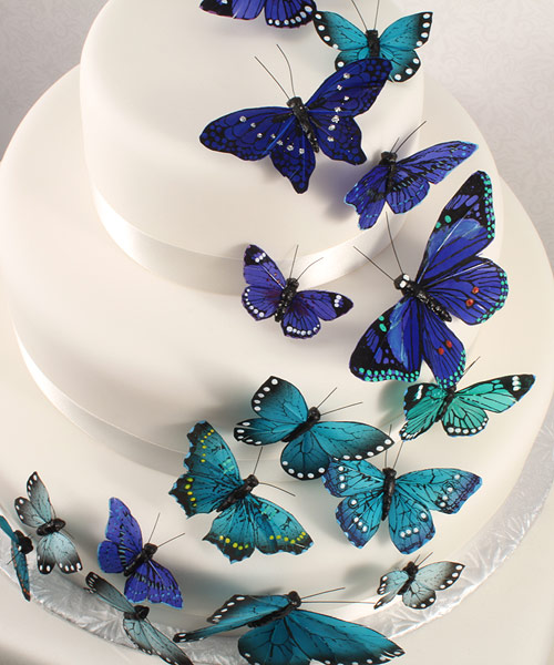Beautiful Blue Butterfly Cake