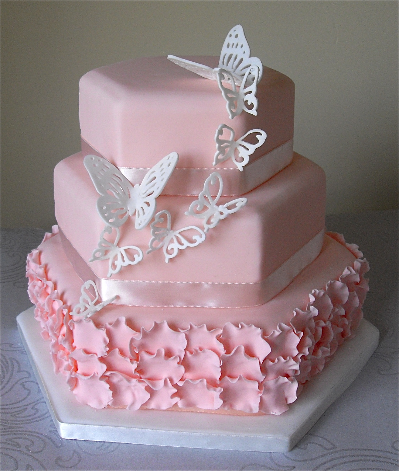 Beautiful Pink Butterfly Cake