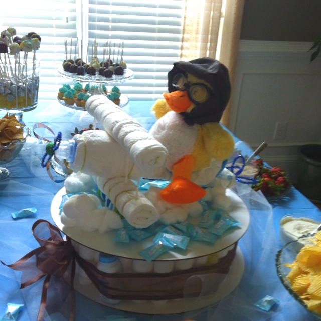 Boy Baby Shower Diaper Cake Airplane