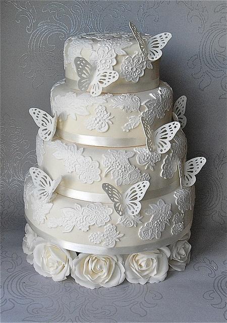 Butterfly Wedding Cake Lace Butterfly Wedding Cake Lace