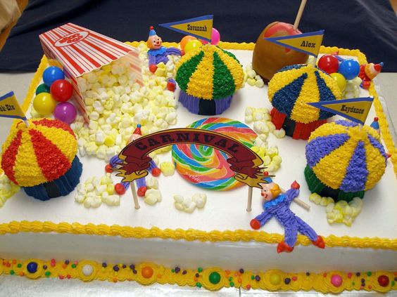 Carnival Theme Birthday Sheet Cakes