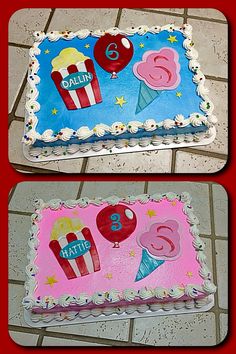 Carnival Themed Birthday Sheet Cakes Carnival Themed Birthday Sheet Cakes