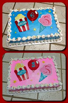 Carnival Themed Birthday Sheet Cakes