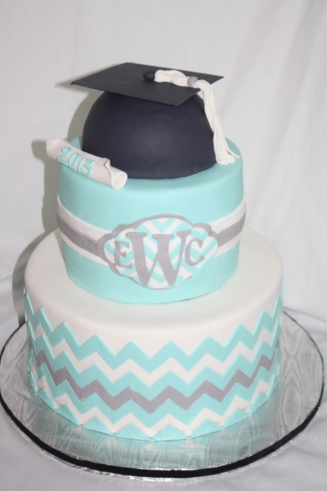 Chevron Graduation Cake