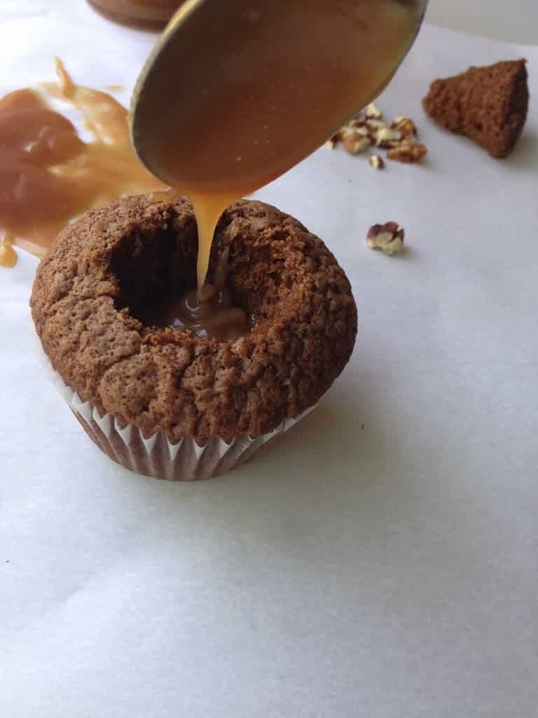 Chocolate Caramel Turtle Cupcakes