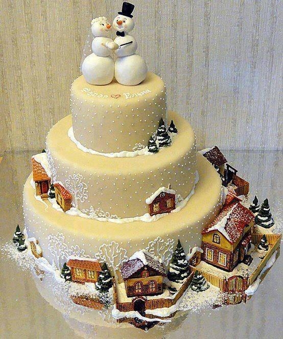 Christmas Theme Wedding Cake Christmas Theme Wedding Cake
