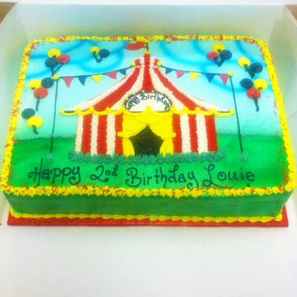 Circus Theme Birthday Sheet Cake