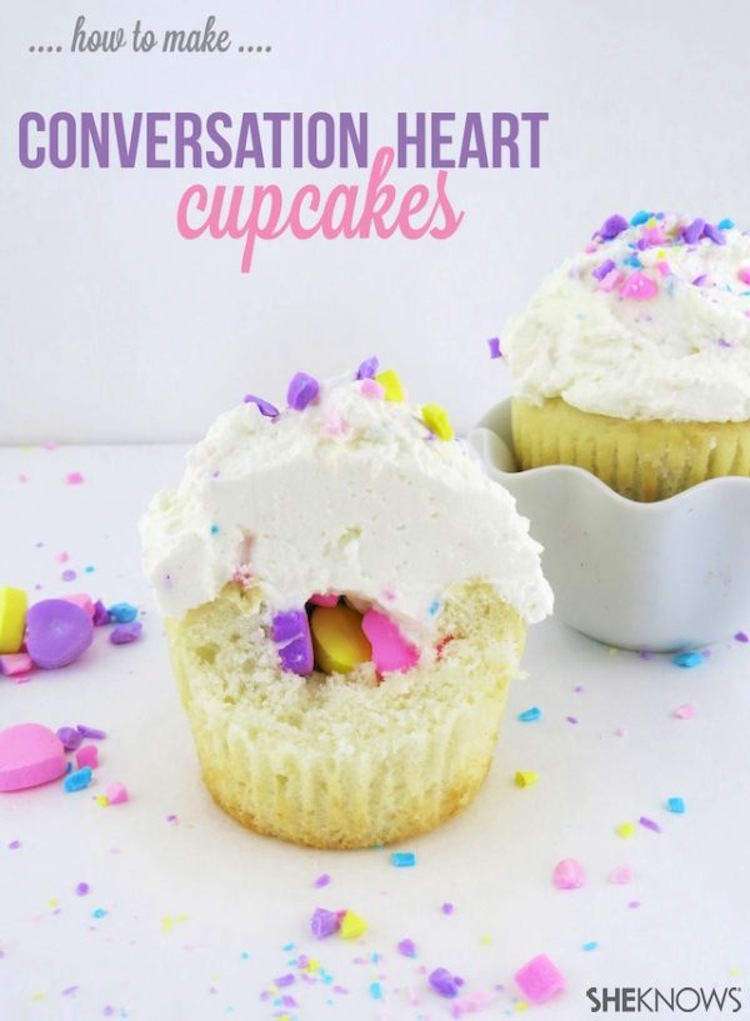 Conversation Heart Cupcakes