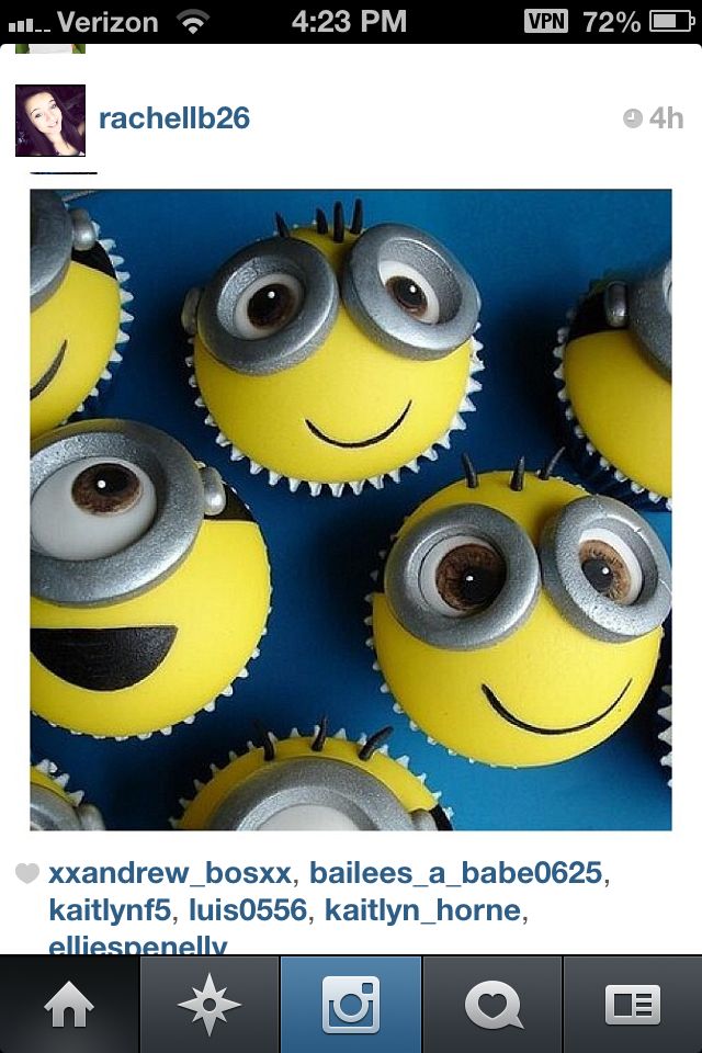 Cute Minion From Despicable Me Cupcakes