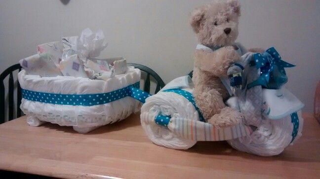 Diaper Cake Tricycle with Wagon