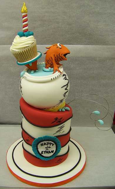 Dr. Seuss Cat in the Hat Birthday Cake
