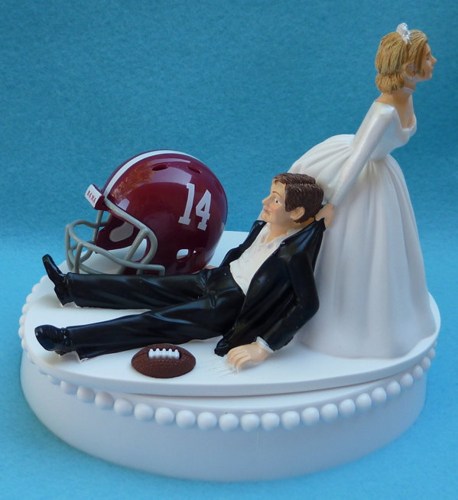 Football Themed Wedding Cake Toppers