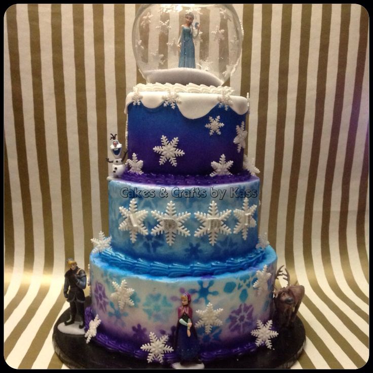 Frozen Blue and Purple Birthday Cakes