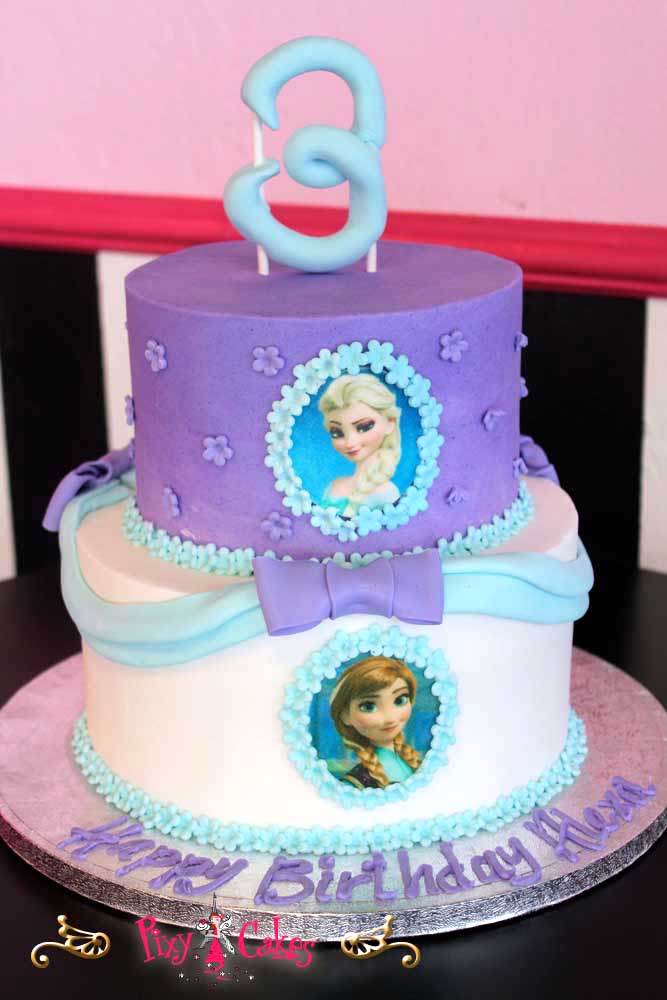 Frozen Blue and Purple Birthday Cakes Frozen Blue and Purple Birthday Cakes