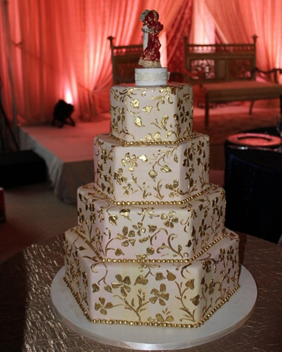 Gold Fall Wedding Cake