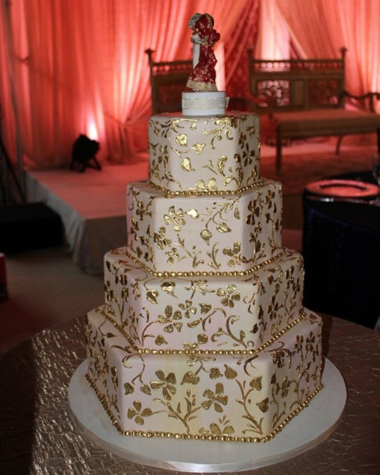 Gold Fall Wedding Cake Gold Fall Wedding Cake